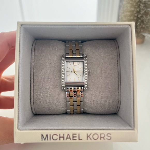 Michael Kors Mini Monroe Pavé Two-Tone Watch - Picture 7 of 14